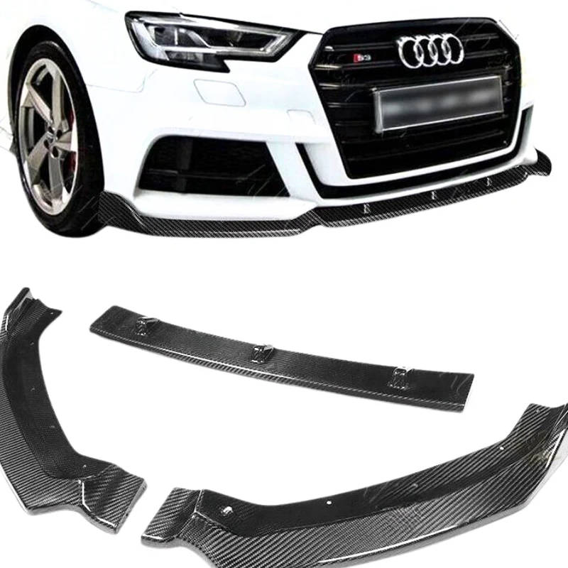 Lame Pare-Choc Avant Audi A3 S3 8V Noir Carbone