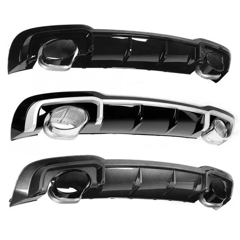 Diffuseur Arriere Style RS3 8V Embouts Carbone Chrome