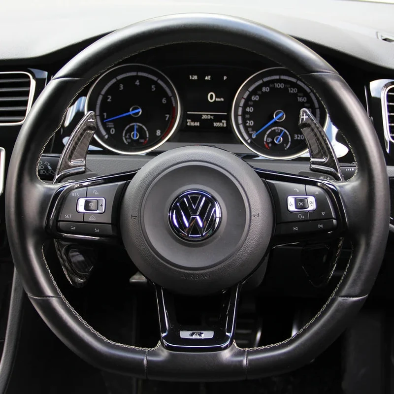 Palettes Volant VW Golf 7 Carbone Véritable