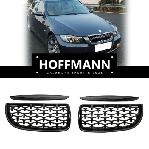 Calandre Diamond BMW Série 3 E90 2005-2008 Noir Argent