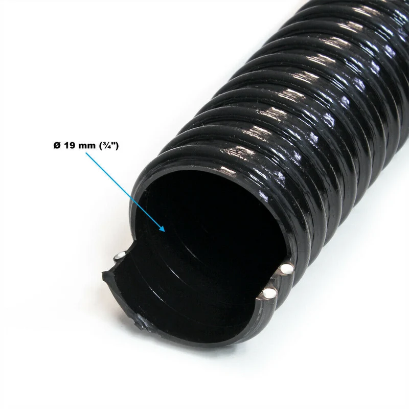 Tuyau d'aspiration 5 m spiralé diamètre 19 mm (3/4") noir tuyau d'aspiration koi bassin noir 16_0001591