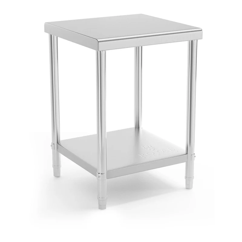 Table de travail cuisine professionnelle acier inox 60 x 60 cm capacité de charge de 150 kg 14_0003662