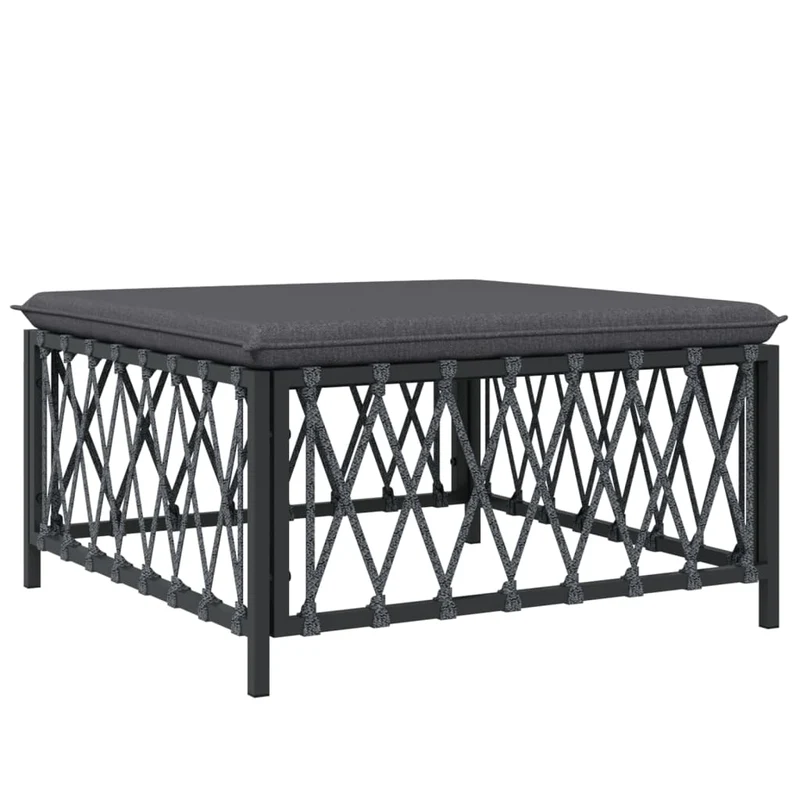 Salon de jardin meuble d'extérieur ensemble de mobilier avec coussins 3 pièces anthracite acier 02_0018291