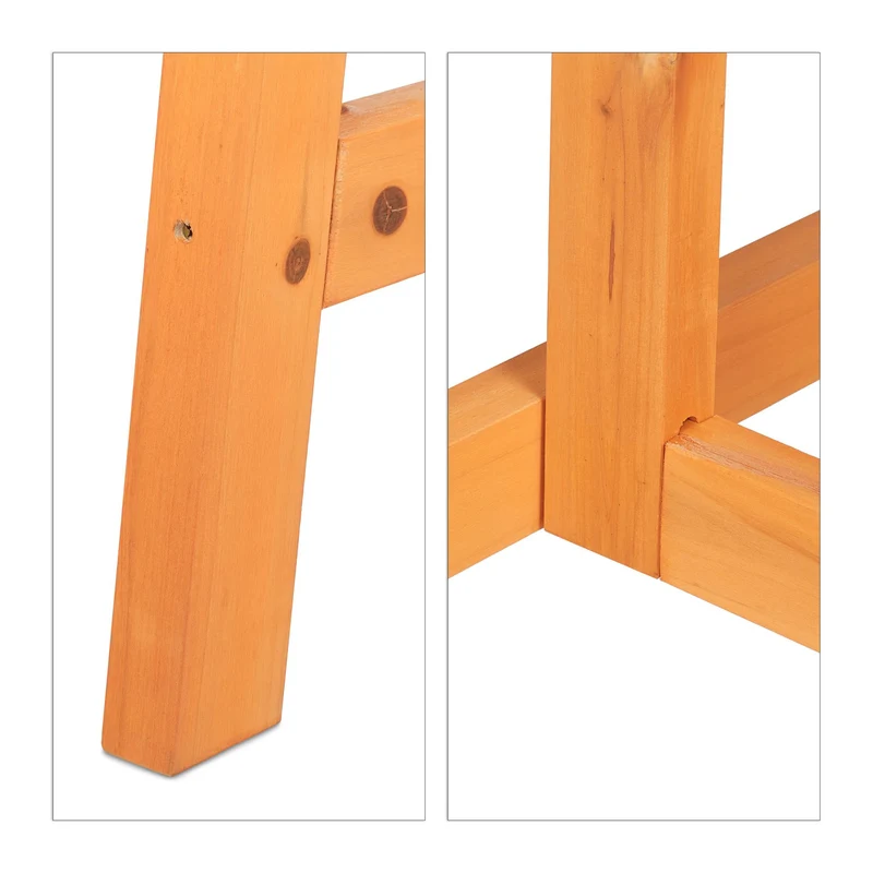 Table pliante demi-lune extérieure pratique 80 x 40 x 75 cm en bois naturel 13_0011616