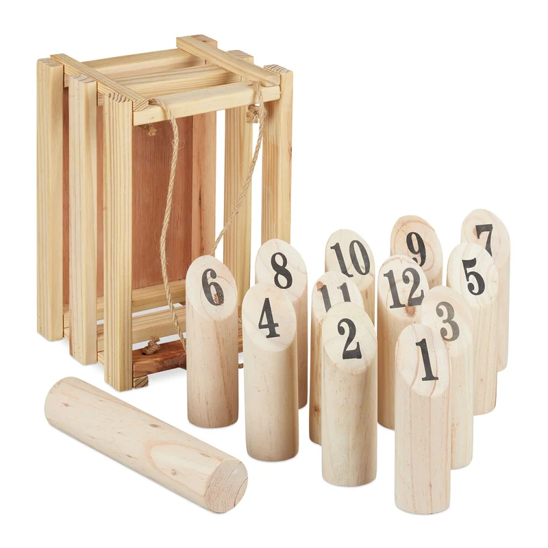 Jeu de lancer en bois d'extérieur convivial 50 x 50 x 10 cm en bois de pin naturel 13_0011434