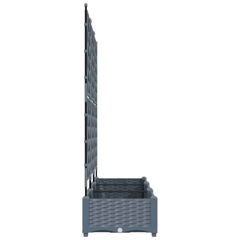 Lot de 3 cache-pots de jardin moderne 120 x 40 x 125,5 cm design chic extérieur en acier gris clair 02_0058583