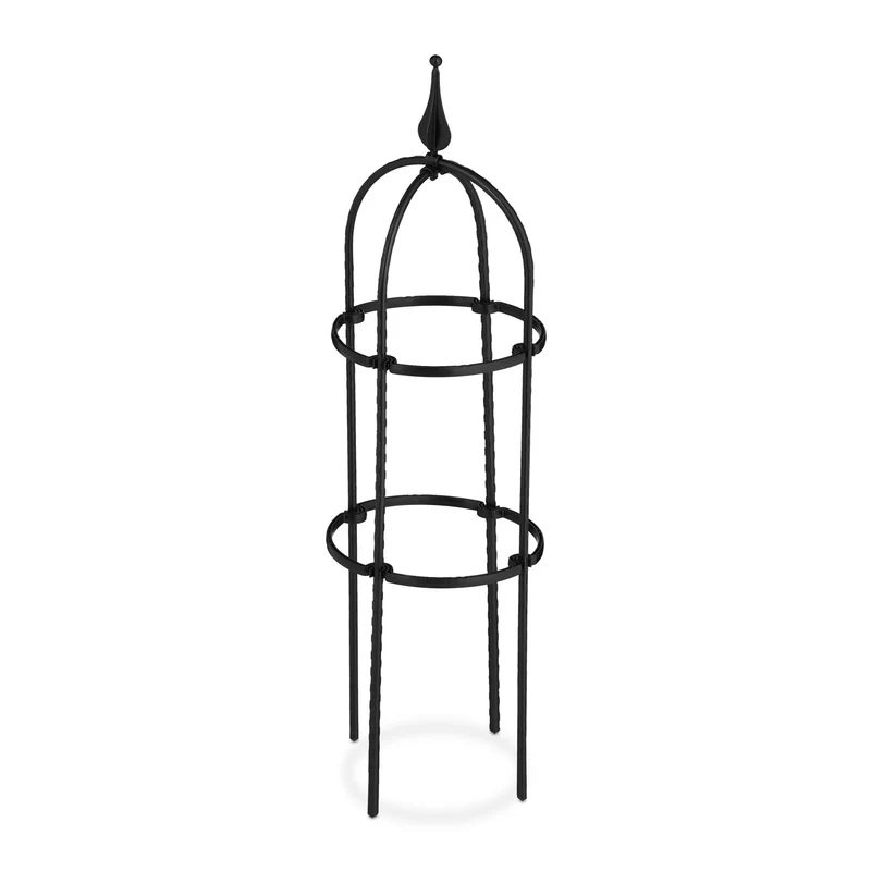 Lot de 2 trellis décoratifs pour plantes grimpantes jardin 70 x 70 x 210 cm en métal gris 13_0011741