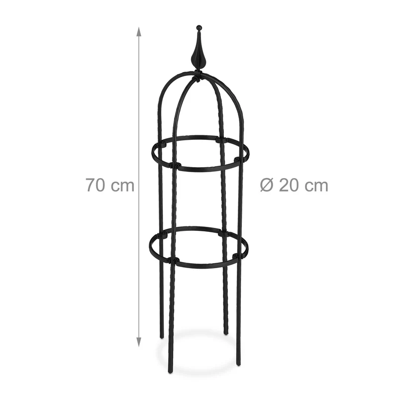 Lot de 2 trellis décoratifs pour plantes grimpantes jardin 70 x 70 x 210 cm en métal gris 13_0011741