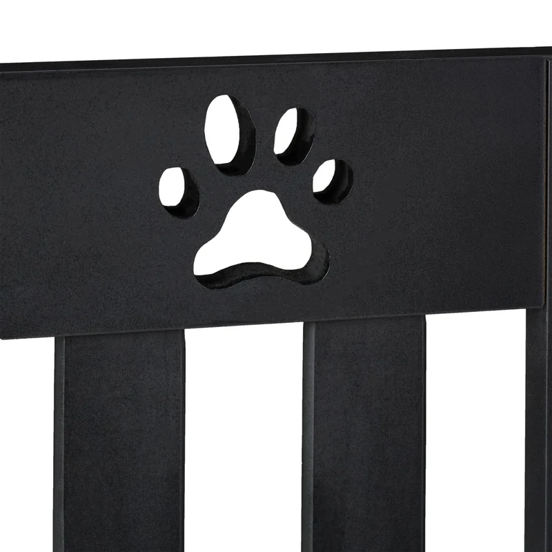 Barrière de sécurité pliable pour chien escalier porte 60 x 153 x 2 cm design joyeux en MDF blanc 13_0015471