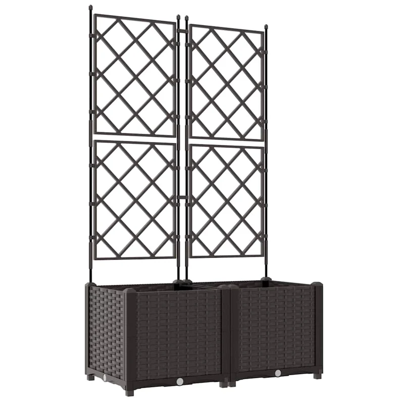 Lot de 2 cache-pots de jardin 80 x 40 x 143 cm durables style moderne en acier marron 02_0058513