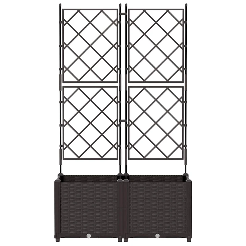 Lot de 2 cache-pots de jardin 80 x 40 x 143 cm durables style moderne en acier marron 02_0058513