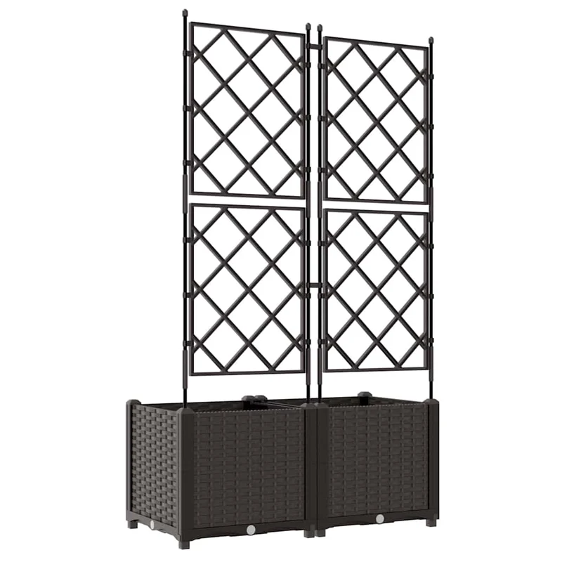 Lot de 2 cache-pots de jardin 80 x 40 x 143 cm durables style moderne en acier marron 02_0058513