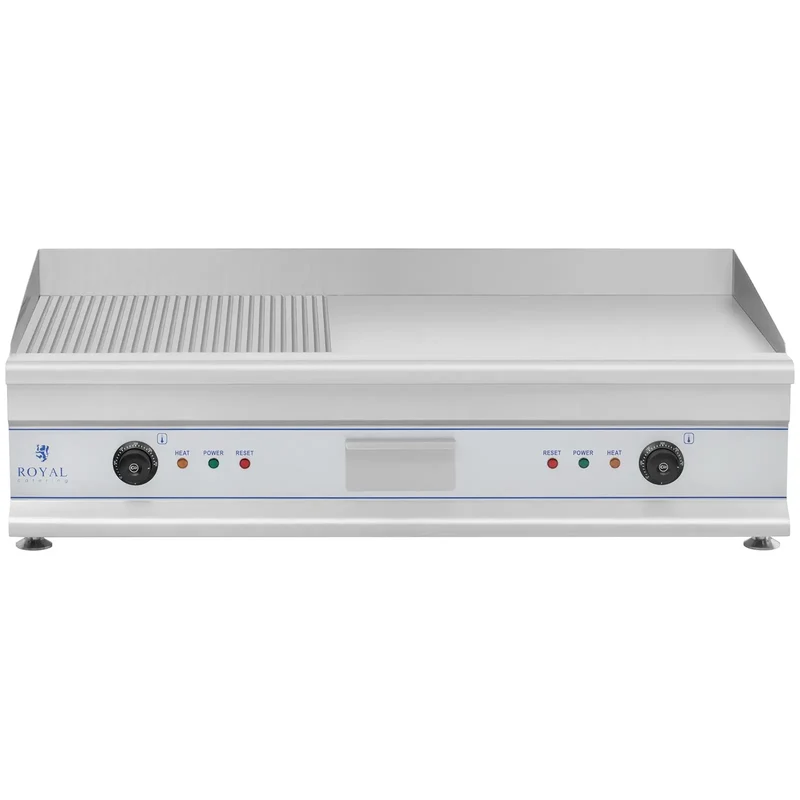 Plancha électrique nervurée - 100cm - 2 x 3.2kW acier inox professionnel 3614047