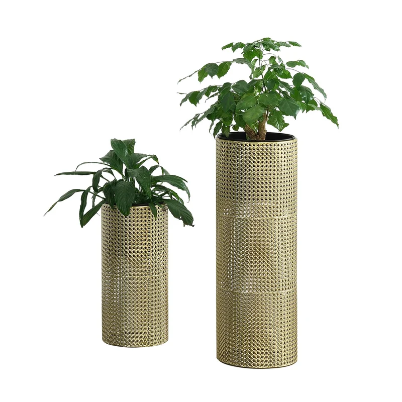 Ensemble lot pots bacs de fleur set cache pot vases doré noir 03_0005158