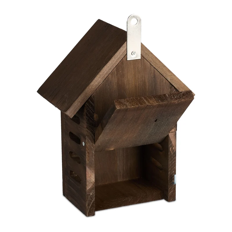 Hôtel à insectes abri suspendu jardin ouvert facile 30 x 20 x 10 cm en bois naturel 13_0015253