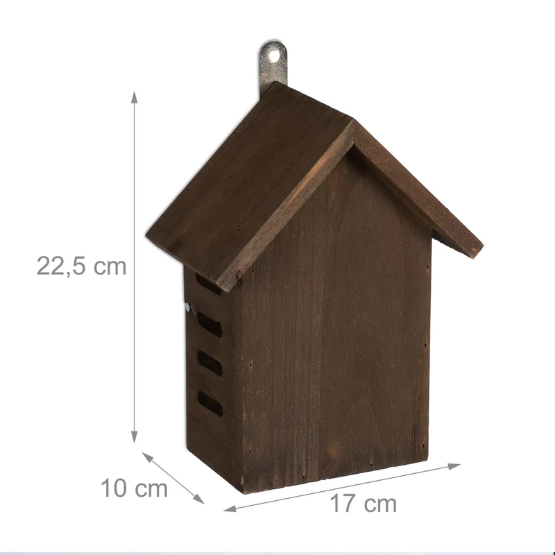 Hôtel à insectes abri suspendu jardin ouvert facile 30 x 20 x 10 cm en bois naturel 13_0015253