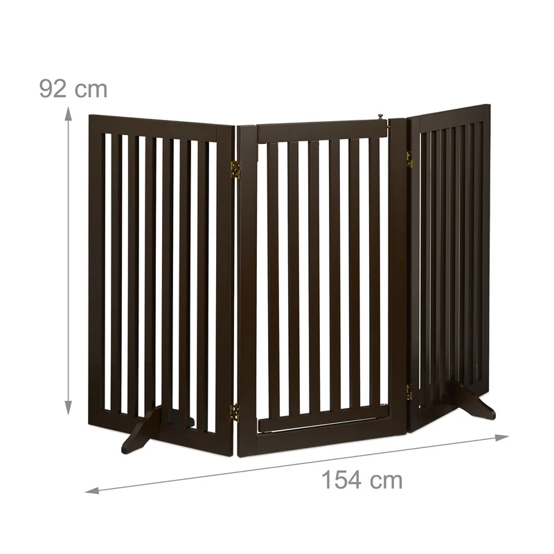 Barrière de sécurité pliable pour animaux protection escaliers cheminée 92 x 70 x 5 cm en métal gris 13_0011431