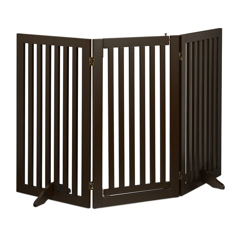 Barrière de sécurité pliable pour animaux protection escaliers cheminée 92 x 70 x 5 cm en métal gris 13_0011431