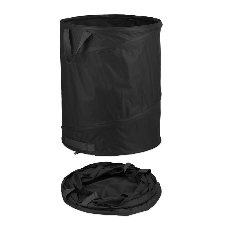 Lot de 3 sacs de jardin pop-up 85L polyvalents pour déchets verts en polyester noir 13_0011626