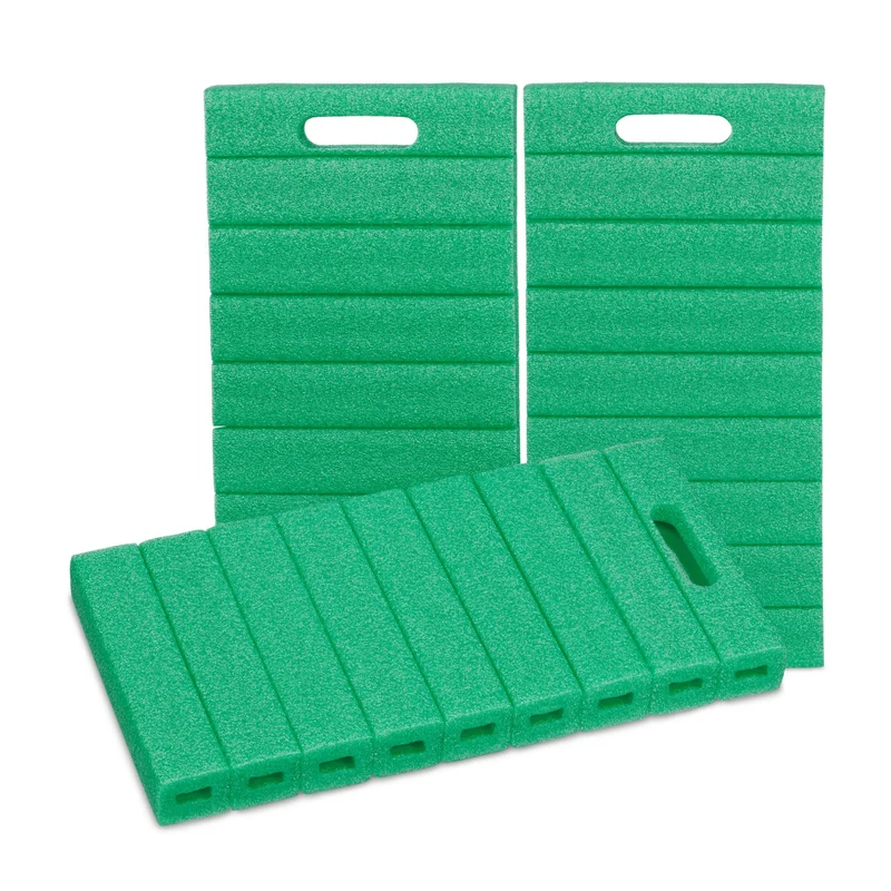 Lot de 3 coussins de genoux ergonomiques pour jardinage confortables 50 x 30 x 10 cm en mousse verte 13_0010844