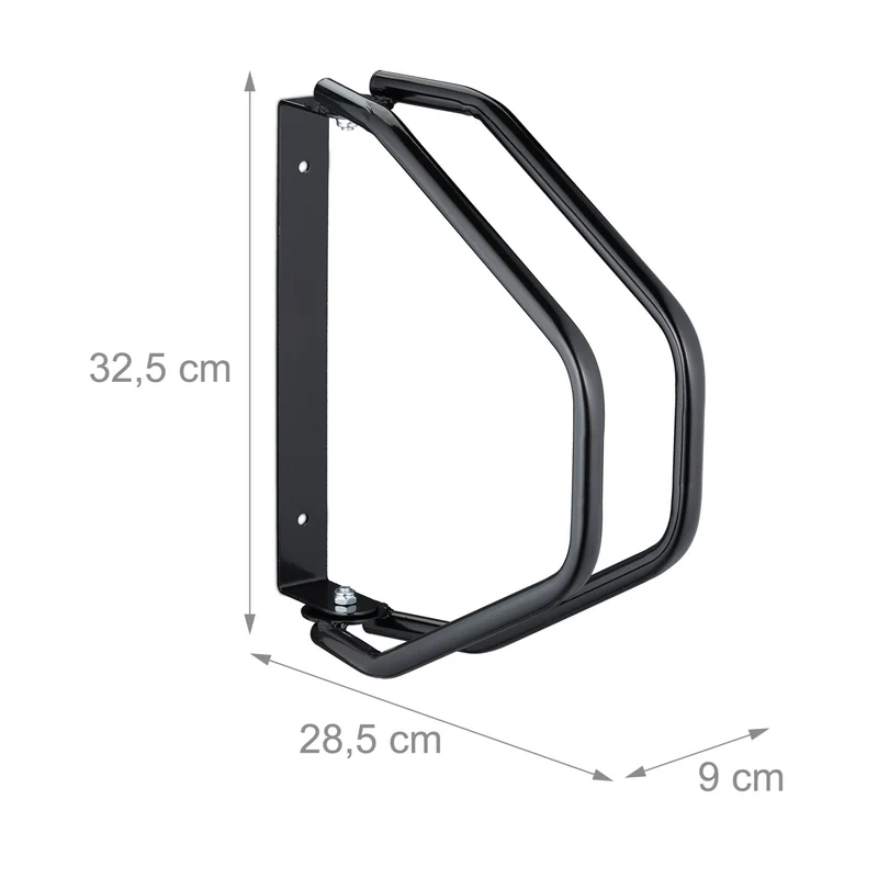 Support mural pour vélo peu encombrant garage cave 25 x 15 x 10 cm en métal gris 13_0015533