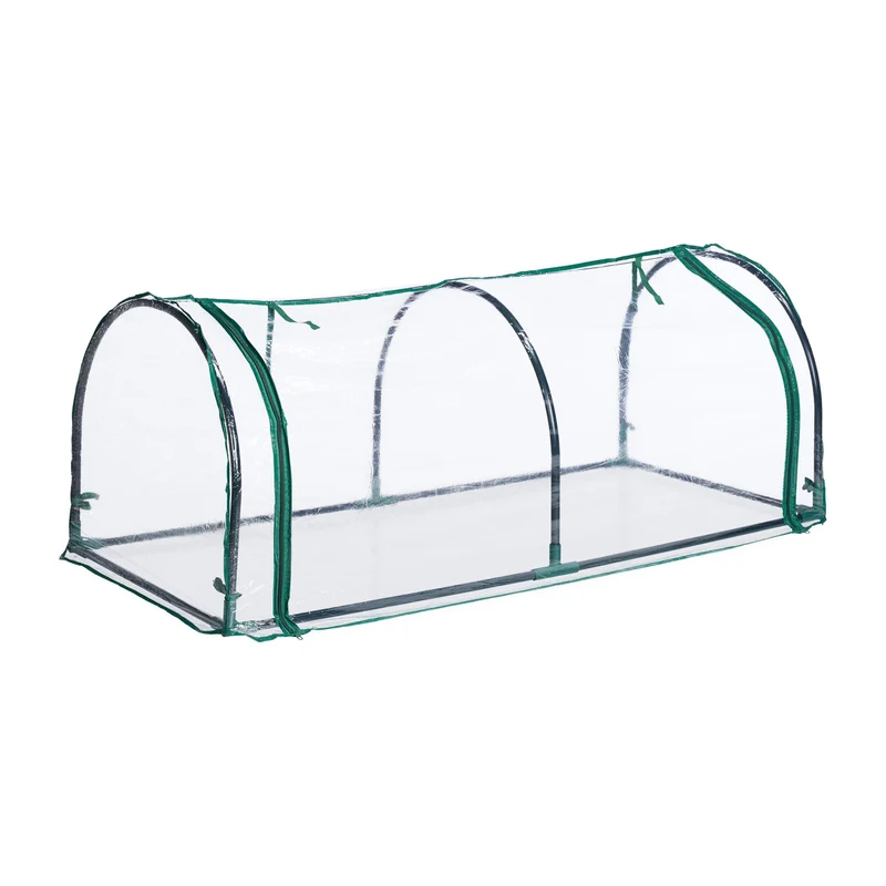 Serre de jardin transparente pour herbes et légumes 120 x 60 x 60 cm protège des intempéries en PVC vert 13_0011263