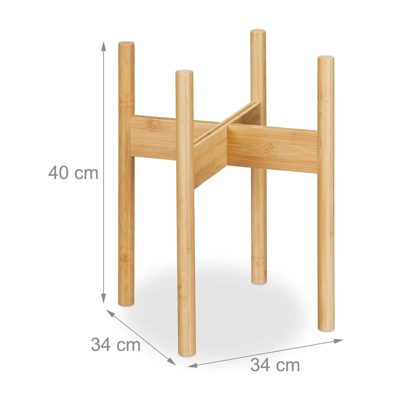 Lot de 3 supports pour pots de fleurs décoratifs intérieur 33 x 25 x 25 cm en bambou naturel 13_0015145
