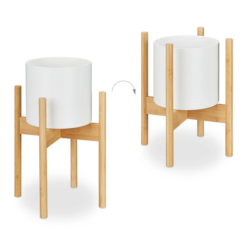 Lot de 3 supports pour pots de fleurs décoratifs intérieur 33 x 25 x 25 cm en bambou naturel 13_0015145