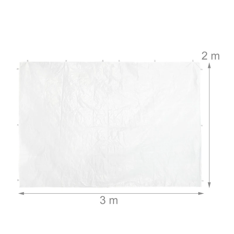 Lot de 2 parois latérales imperméables pour pavillon jardin 200 x 150 cm en tissu PE blanc 13_0010633