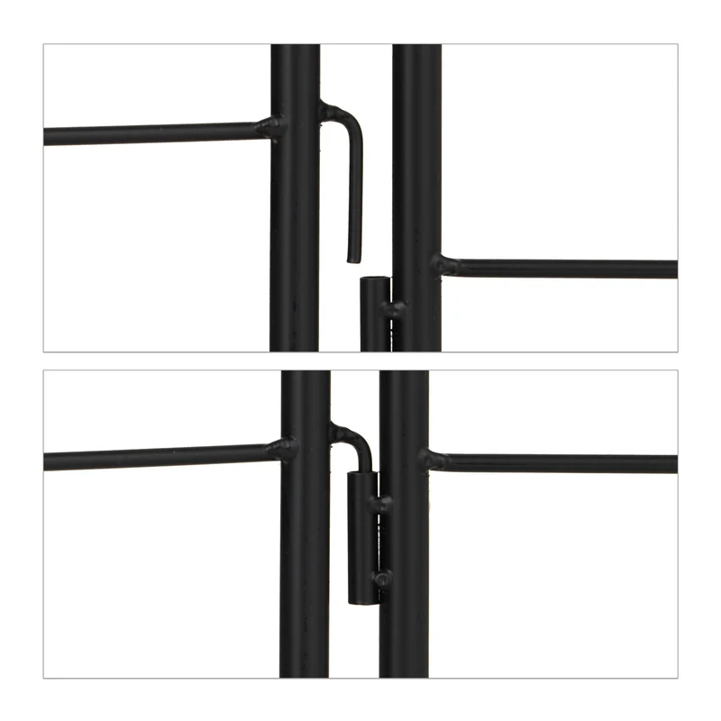 Lot de 2 tuteurs à tomates décoratifs jardin 220 cm avec soutien ergonomique en métal noir 13_0012014