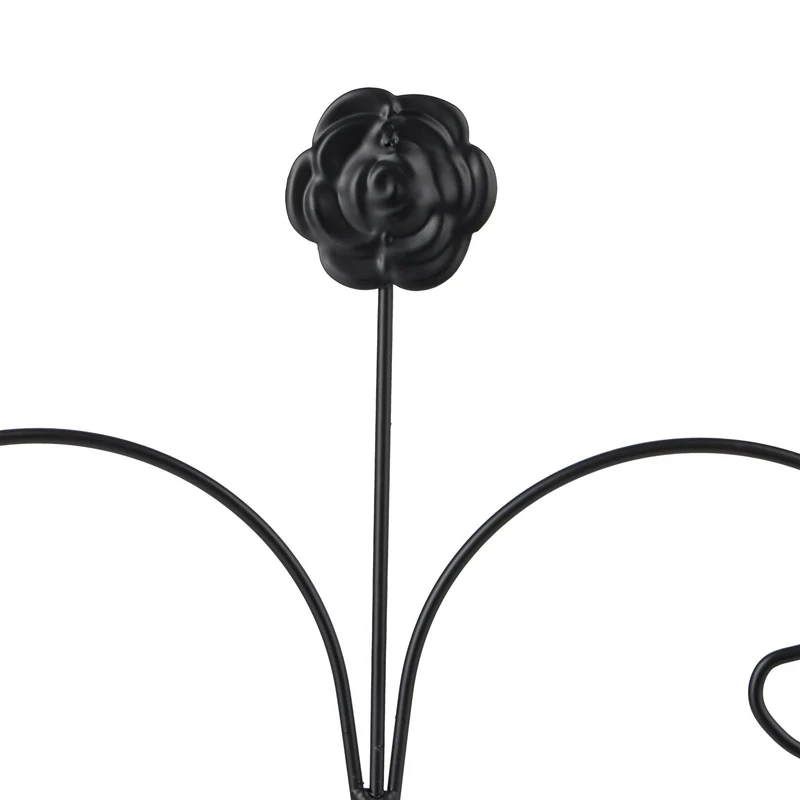 Lot de 2 tuteurs à tomates décoratifs jardin 220 cm avec soutien ergonomique en métal noir 13_0012014