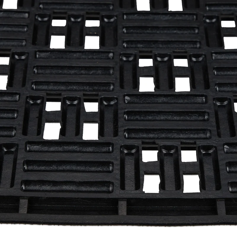 Lot de 2 paillassons d'entrée antidérapants pratiques extérieur intérieur 40 x 60 cm en caoutchouc noir 13_0010992