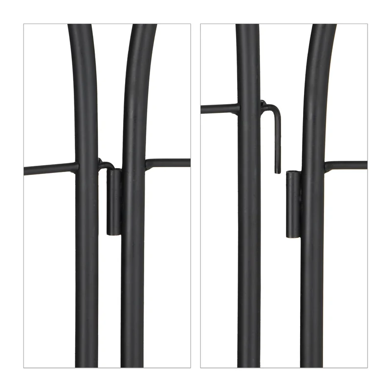 Lot de 2 tuteurs décoratifs pour plantes grimpantes 200 x 15 x 15 cm en métal noir 13_0011988