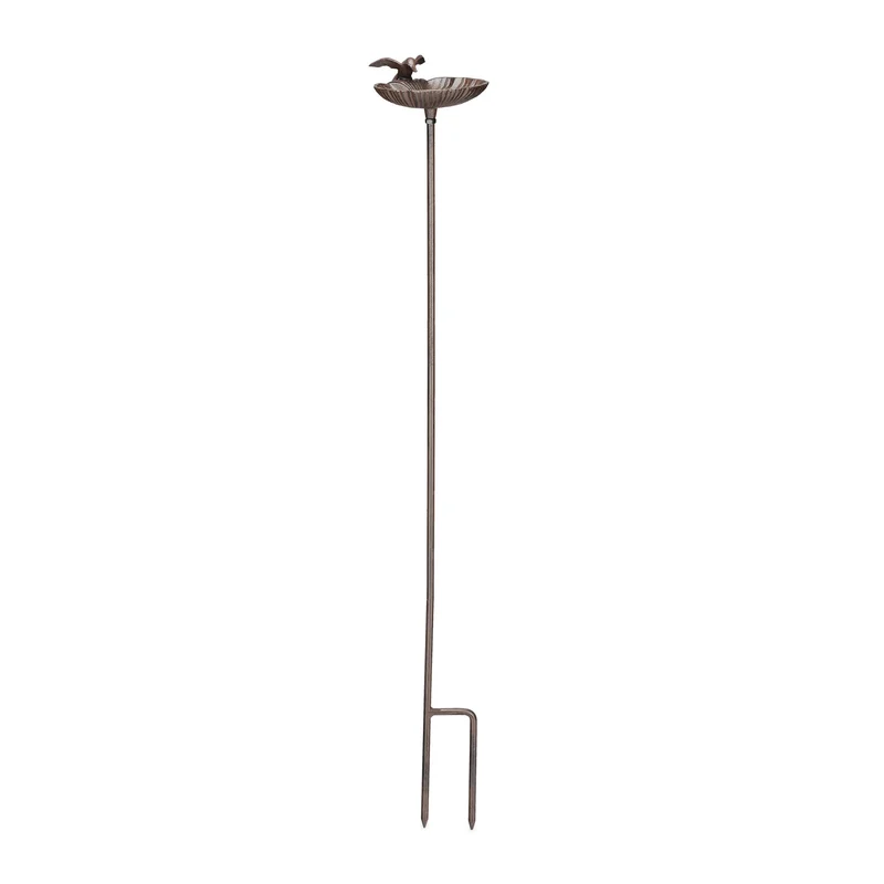 Abreuvoir à oiseaux sur pied design baroque jardin 30 x 30 x 120 cm en fonte noir 13_0011625