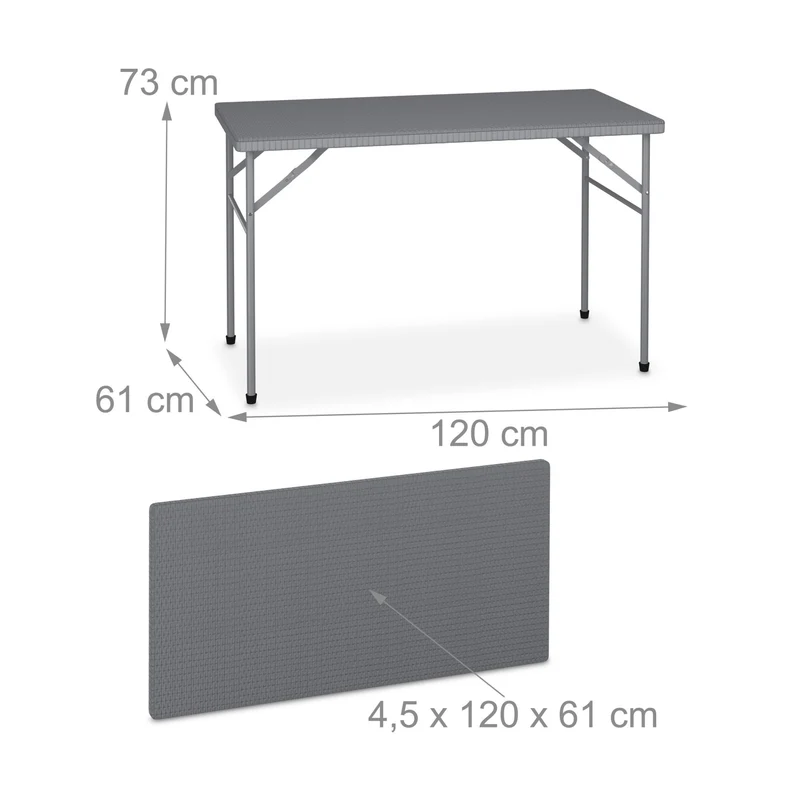 Lot de 1 table pliante et 2 bancs pour jardin extérieur 73 x 120 x 61 cm design rustique en acier noir 13_0015822
