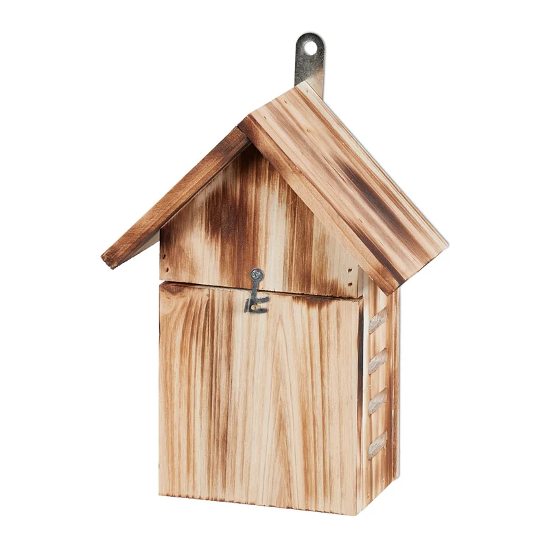 Hôtel à insectes coccinelles abri suspendu jardin ou balcon ouverture facile style naturel en bois marron 13_0015263