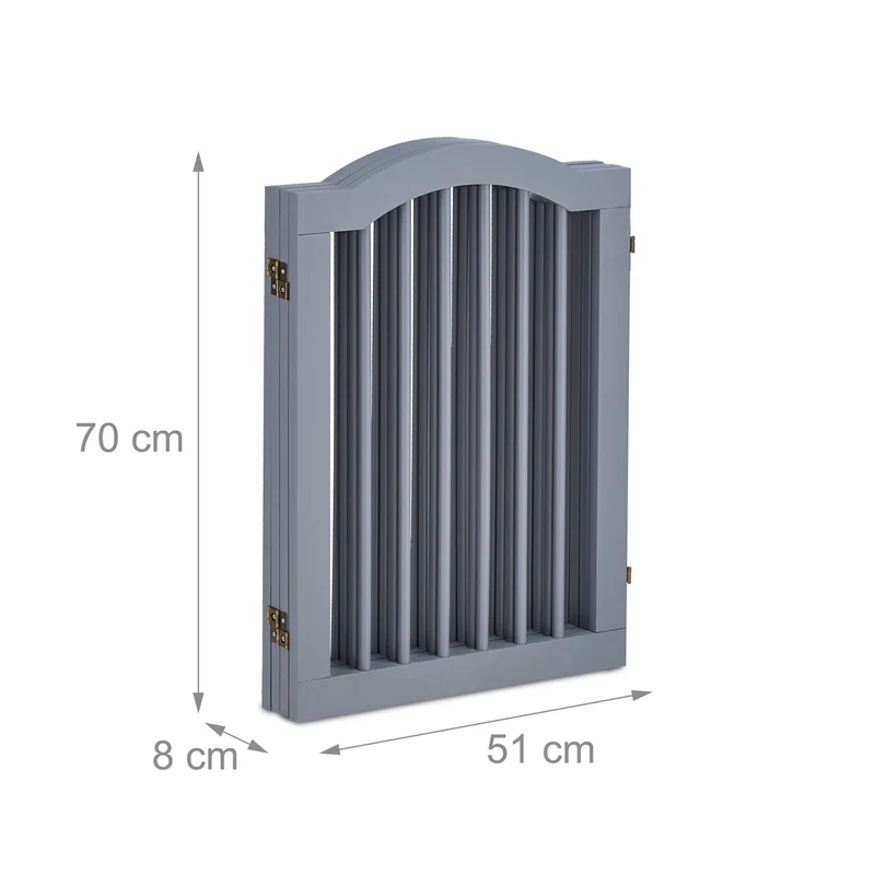 Barrière de sécurité pliable pour animaux 70 x 100 cm installation flexible 4 pans en PVC gris 13_0011288