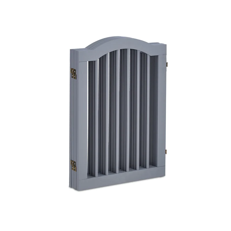Barrière de sécurité pliable pour animaux 70 x 100 cm installation flexible 4 pans en PVC gris 13_0011288