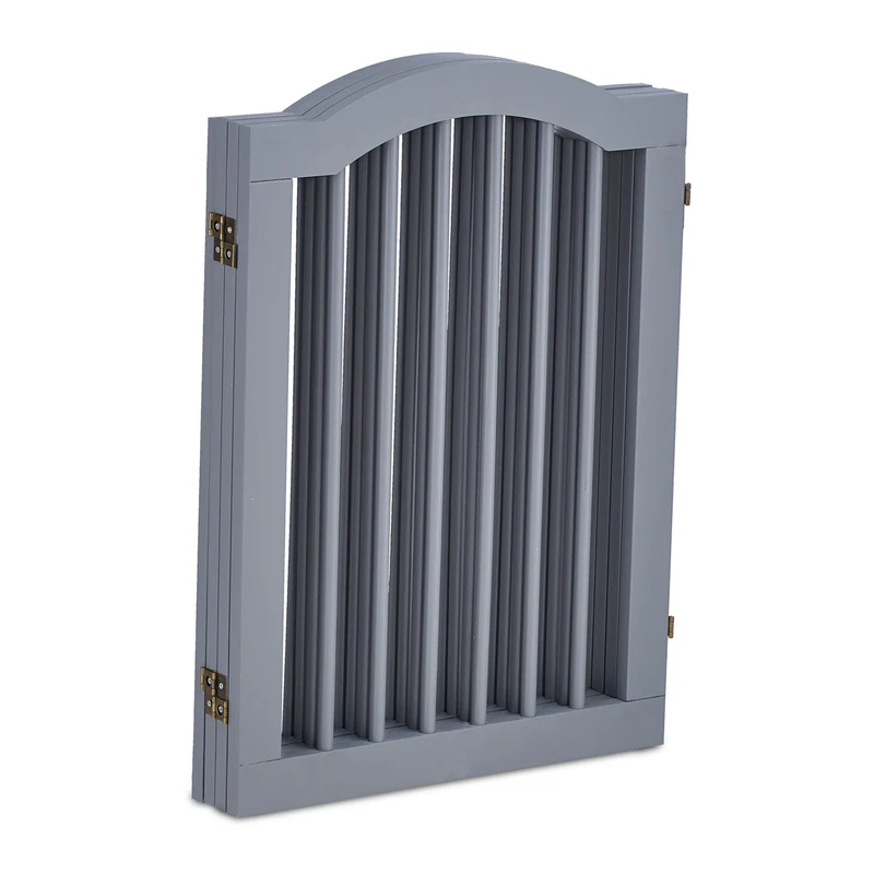 Barrière de sécurité pliable pour animaux 70 x 100 cm installation flexible 4 pans en PVC gris 13_0011288