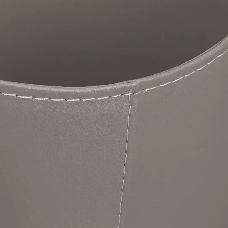 Panier à bûches moderne taille L 38 x 32 cm avec poignées pratiques décoration intérieure en similicuir gris 13_0010930
