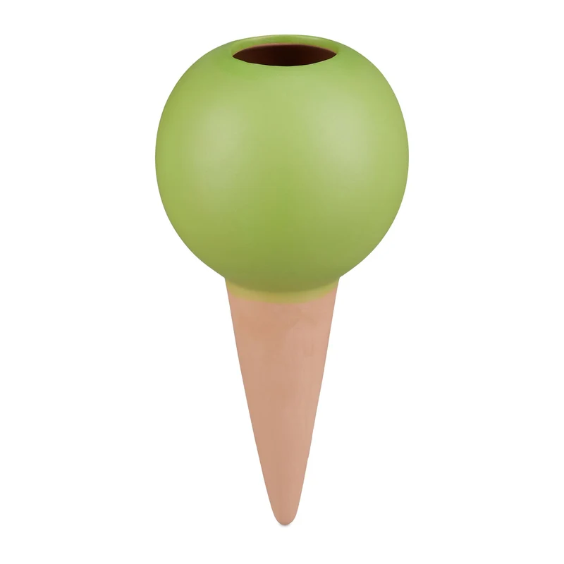 Lot de 4 cônes d'arrosage en argile jardin 18 x 9 cm pour arrosage dosé pratique en céramique terre cuite 13_0010403