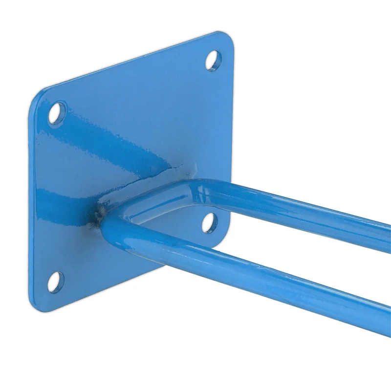 Porte-outils mural pratique pour jardin garage 7,5 x 9 x 24 cm capacité 25 kg en acier bleu 13_0013897