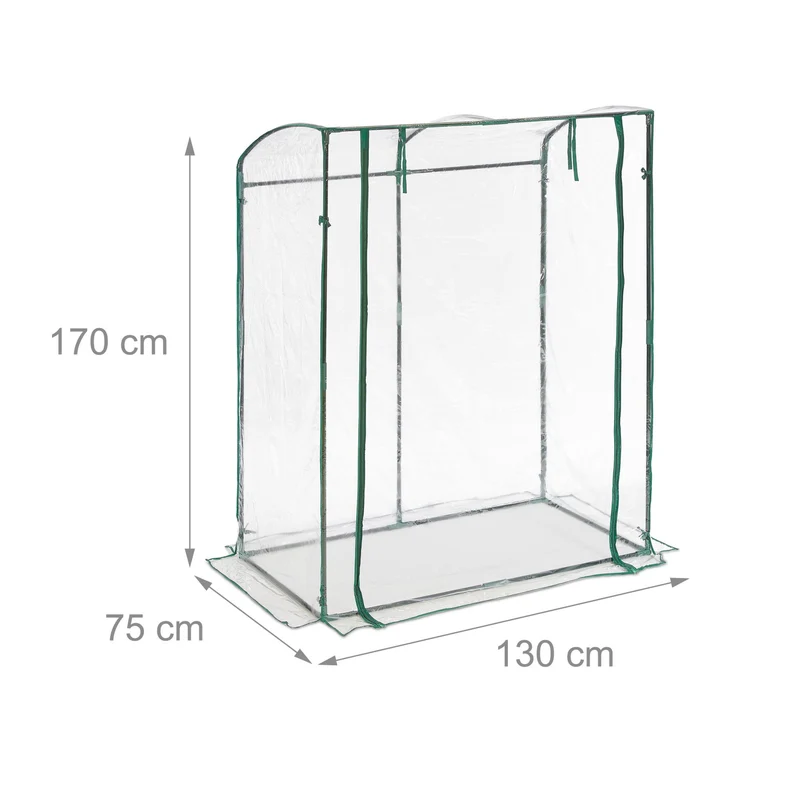 Serre de jardin pour tomates et plantes chaudes 200 x 100 x 100 cm en PVC translucide 13_0011948