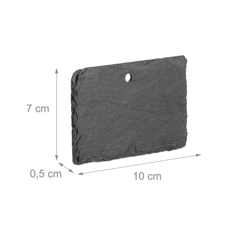 Lot de 10 écriteaux inscriptibles pour jardin 10 x 15 cm pratique décoration extérieure en ardoise noire 13_0013907