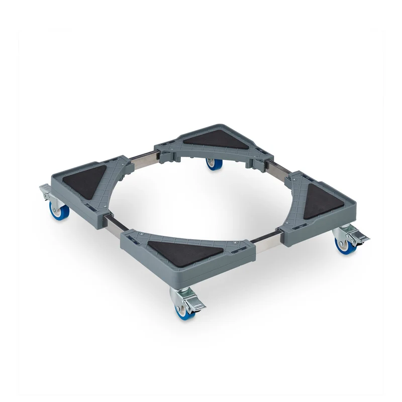 Support à roulettes extensible pour pots de fleurs 50 x 50 x 50 cm facile à déplacer en métal noir 13_0013920
