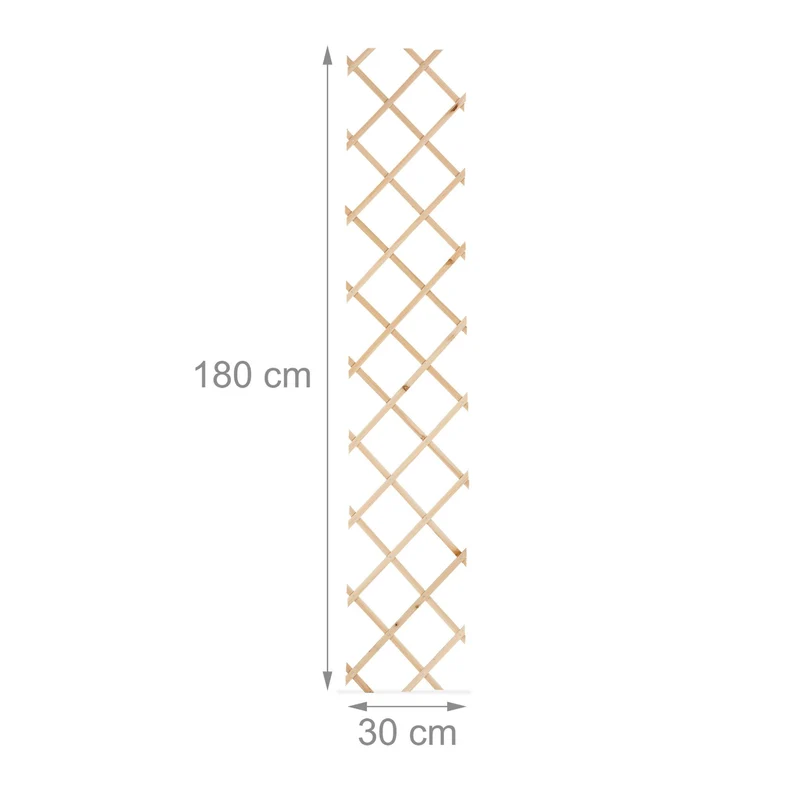 Lot de 3 tuteurs extensibles pour plantes grimpantes jardin 90 x 17 x 5 cm en bois de sapin nature 13_0015285