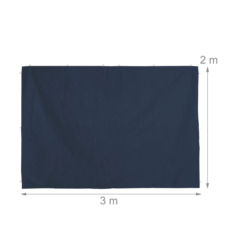 Lot de 2 parois latérales de tonnelle jardin 200 x 150 cm protection contre intempéries en PE bleu foncé 13_0010721