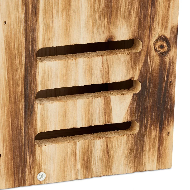 Hôtel à insectes abri suspendu jardin ouverture facile 25 x 15 x 10 cm en bois naturel 13_0015270