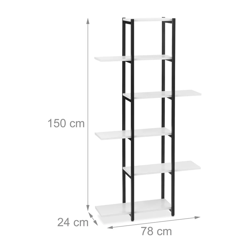 Étagère à plantes avec 6 niveaux pour salon ou véranda 150 x 78 x 24 cm en métal noir 13_0010982
