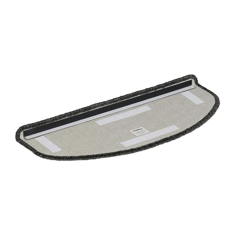 Lot de 15 marchettes semicirculaires antidérapantes escalier 4 x 65 x 24 cm en PVC noir 13_0016563